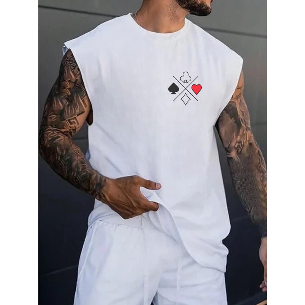 Regata Camiseta Oversized Street Wear Cartas Baralho algodao premium 30.1