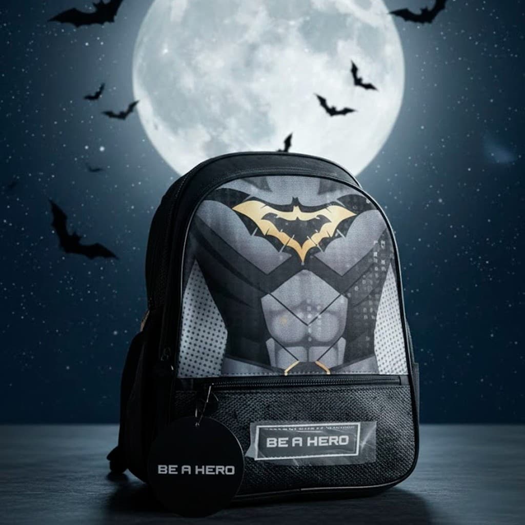 Mochila Escolar Infantil Batman Morcego Com Alças Resistentes 3 Divisórias