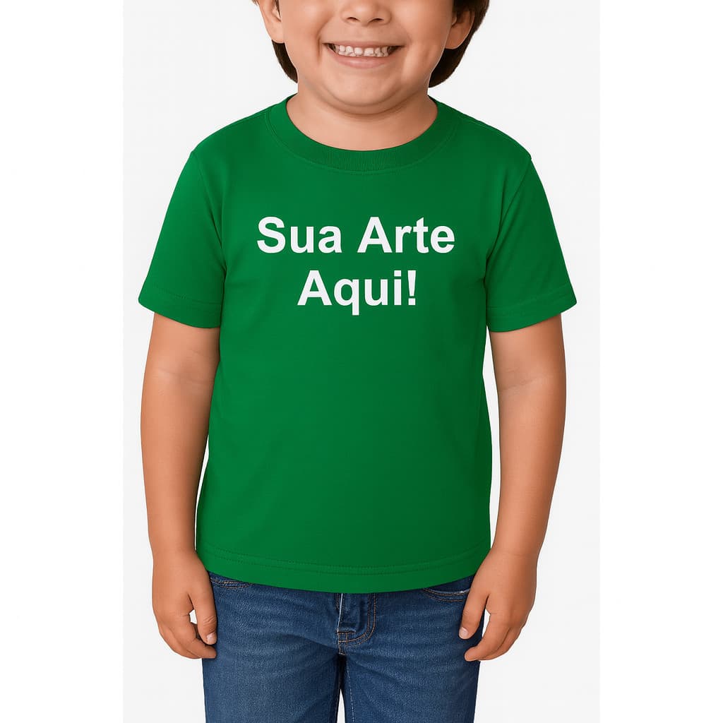 Camiseta Blusa Infantil Criança 100% Algodão Com Frase Logo Foto Desenhos Festa Aniversário Lembrancinha