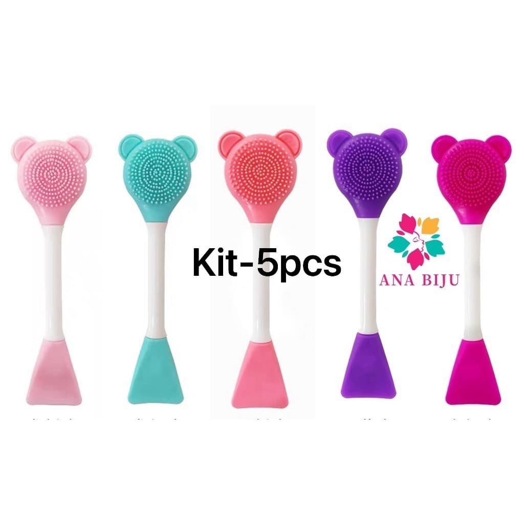 KIT 2/3/5 PCS Pincel de silicone para aplicação de máscara e esfoliação facial