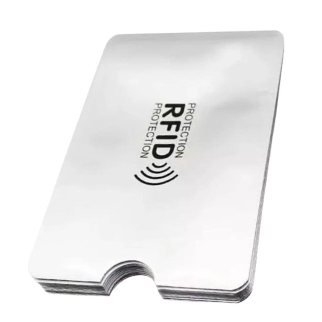 Kit 10 Capinhas Protetor de Cartão Anti Furto RFID Prateado