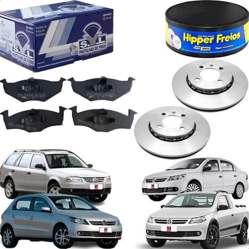 Kit Disco De Freio E Pastilha Gol G5 Saveiro Voyage 1.0 1.6
