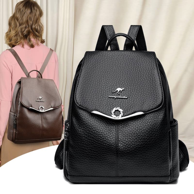 Marca autêntica mochila de couro genuíno feminina 2026 novo estilo viagem grande capacidade bolsa feminina mochila de co