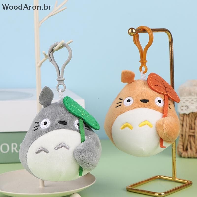 WoodAron 1 Peça Filme De Pelúcia Anime Totoro Folha Adorável Pingente Dos Desenhos Animados Rir Coração Chaveiro Brinque
