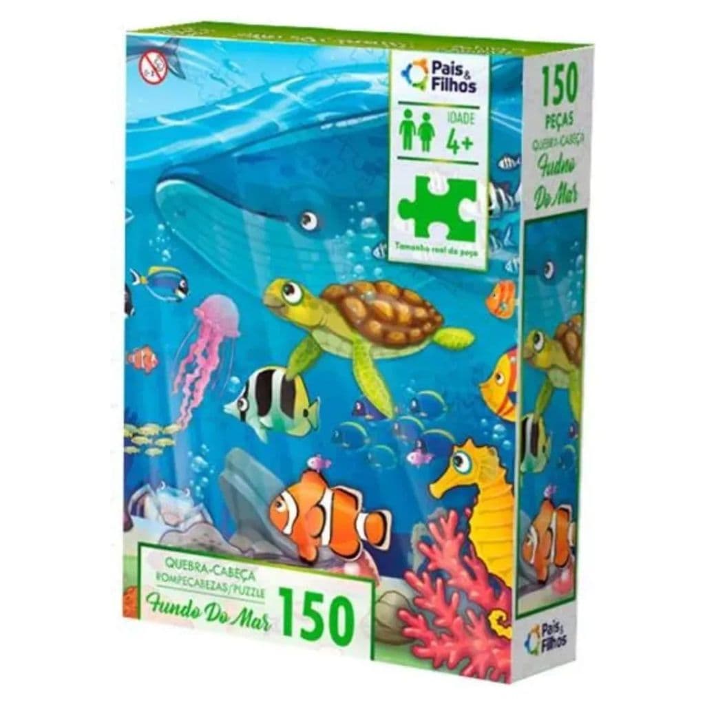 Jogo Divertido Quebra Cabeça Fundo Do Mar 150 Peças