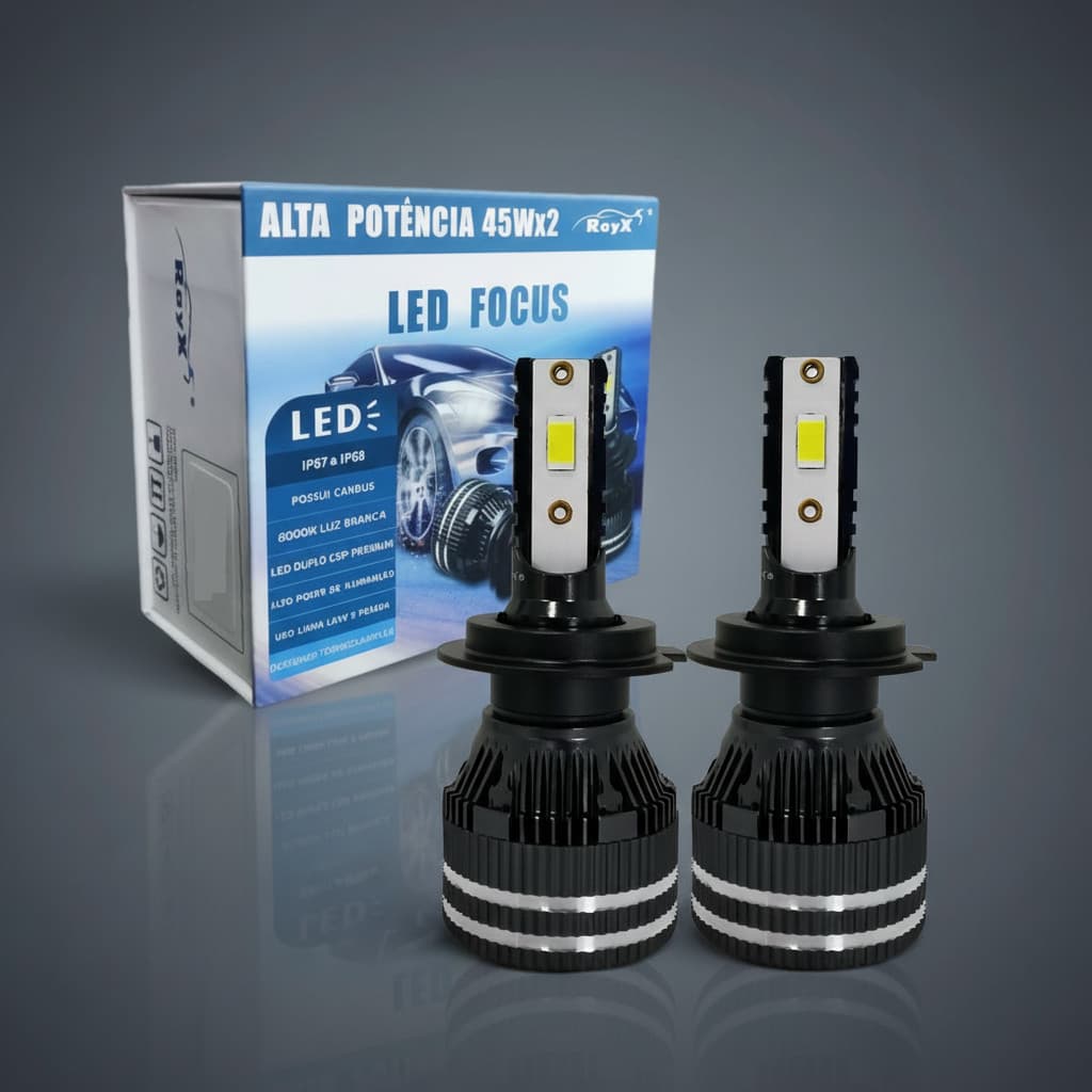 Lâmpada Ultra Led Focus 13.000lm 90w H1 H3  H7 H11 Hb3 Hb4