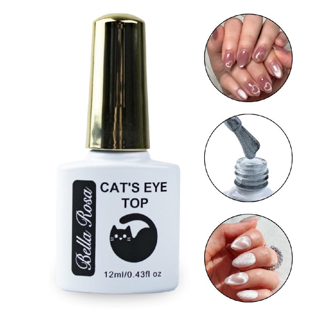 Top Coat Olho de Gato Magnético Soak-Off LED/UV Bella Rosa Manicure Unha de Gel Nail Art Unhas