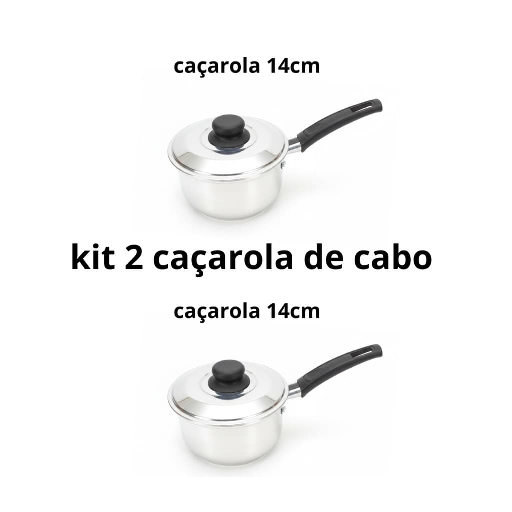 kit 2 Caçarolas N14 de cabo Praticidade e Eficiência para sua Cozinha
