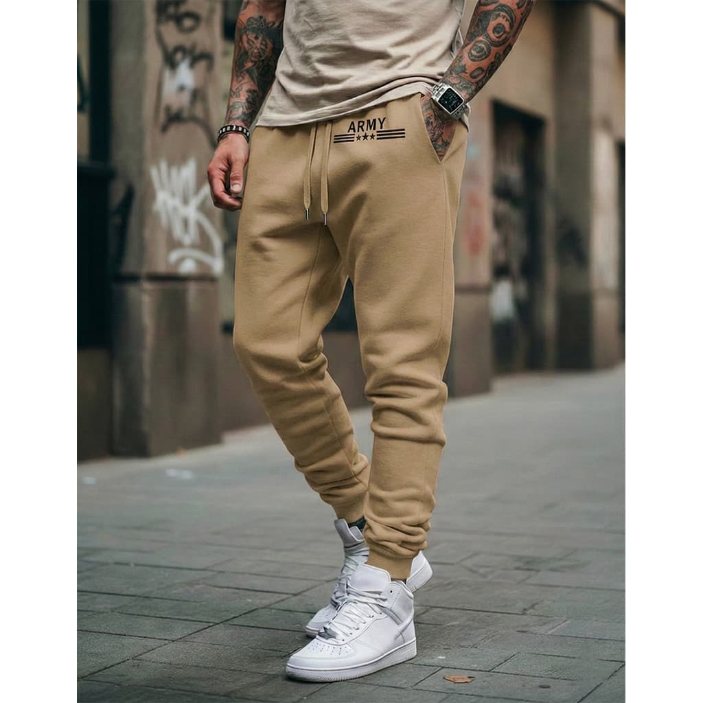 Calça Moletom Masculina Army Jogger Estilo Urbano Algodão Premium Academia