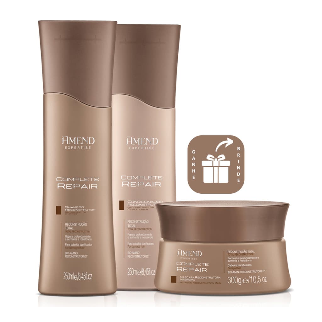 Amend Complete Repair Shampoo + Condicionador + Máscara Kit C/3p