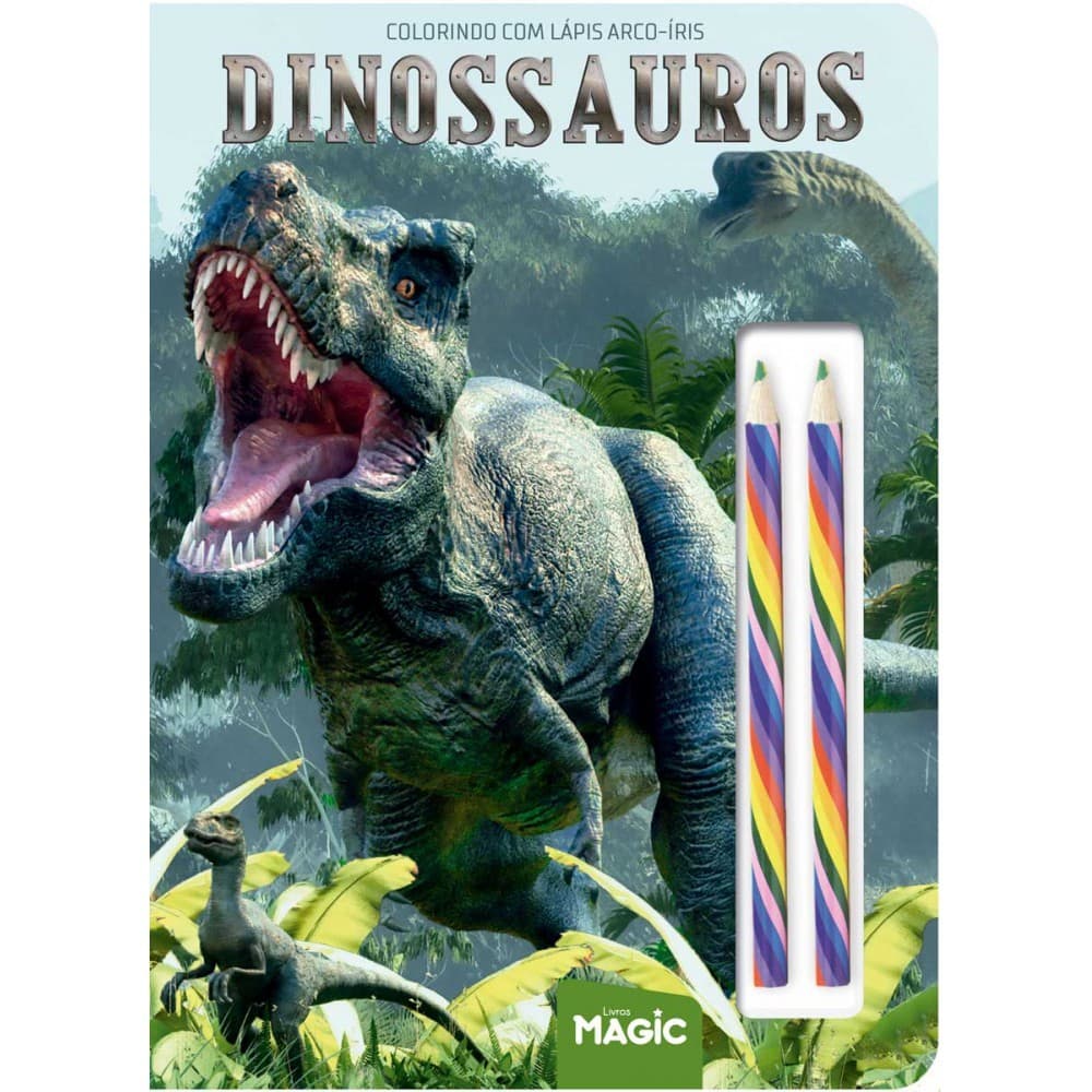 Livro Dinossauros - Colorindo com o arco-íris