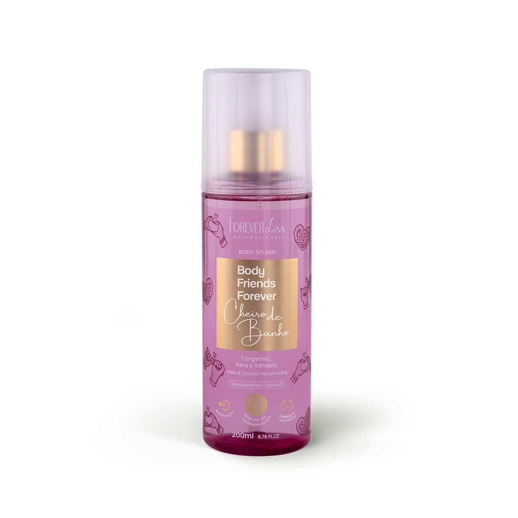 Body Splash Cheiro de Banho Forever Liss 200ml Perfume Corporal Feminino Até 6h Fixação Vegano Refrescante