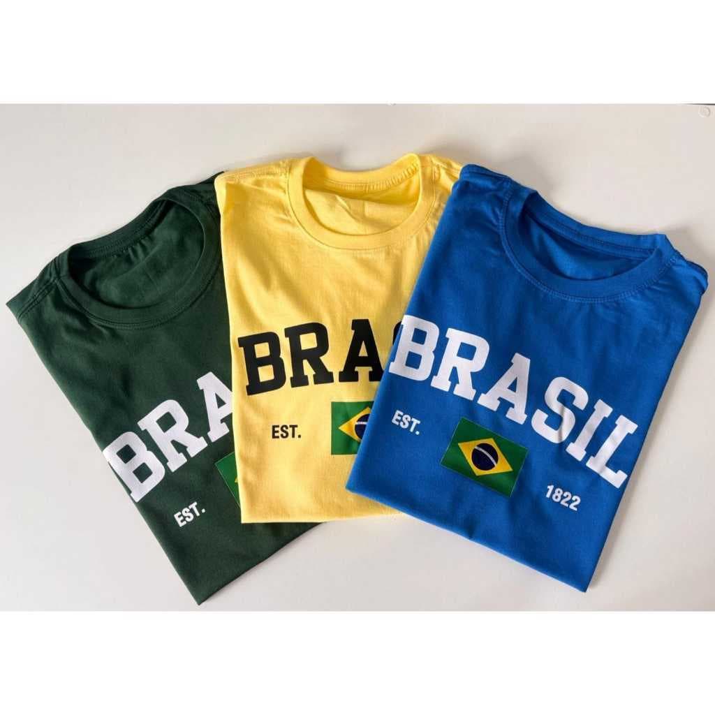 Camiseta Feminina Torcida Brasil Moderna e estilosa 100% Algodão Copa do Mundo