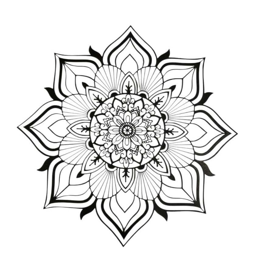 Quadro Mandala Flor Decorativo MDF Para Parede Arte Moderna Elegante Painel Vazado Decoração Sala Quarto Escritório