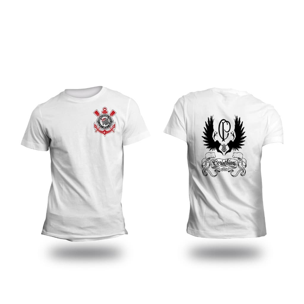 Camiseta time de futebol Corinthians Símbolo nas Costas100% Algodão Envio Rápido/Imediato Polar.clothing.store