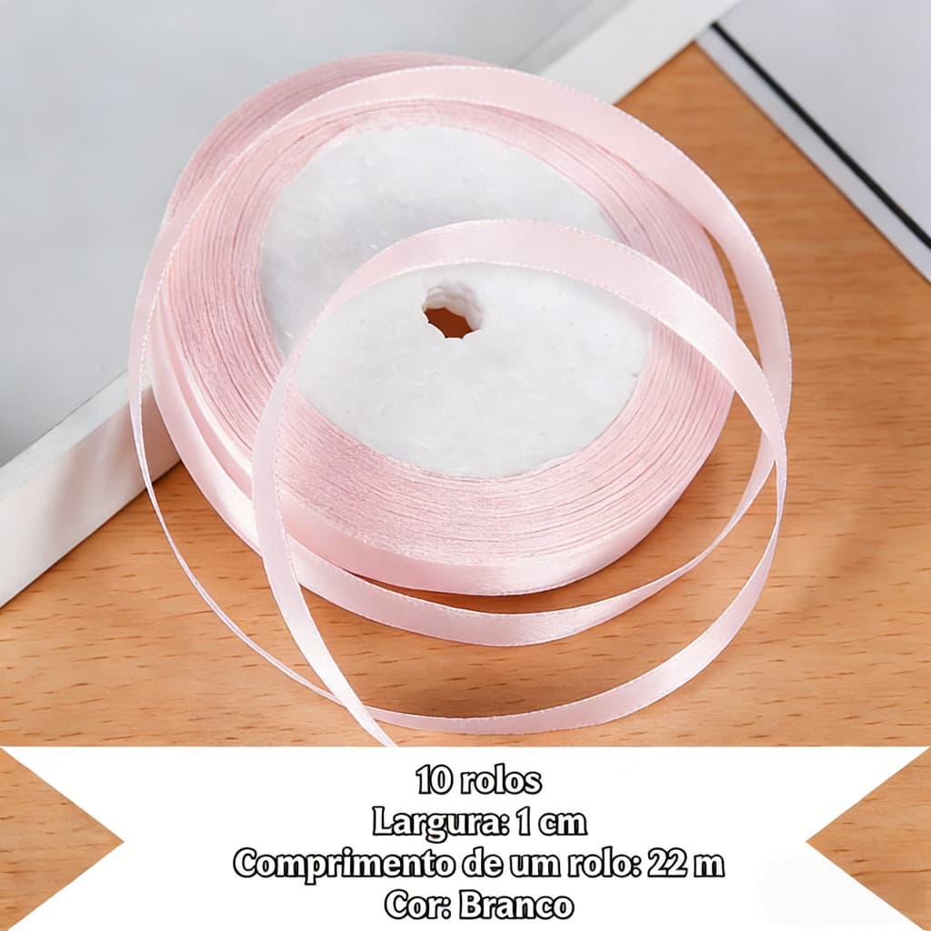Fita 10mm No 22m mistura de poliéster de seda, duas cores disponíveis, adequada para acessórios de joias DIY, caixa de p