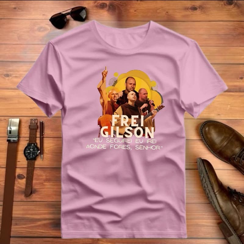 Camisa Frei Gilson Quaresma Camiseta unissex Católica Estampa Gospel Blusa t-shirt Igreja Quarentena Jejum
