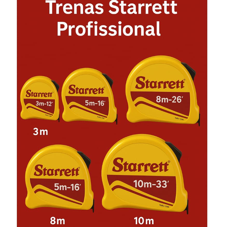 Trena Starrett 3m-5m-8m-10m Super Resistente Para Pedreiro Engenheiro Mestre De Obras