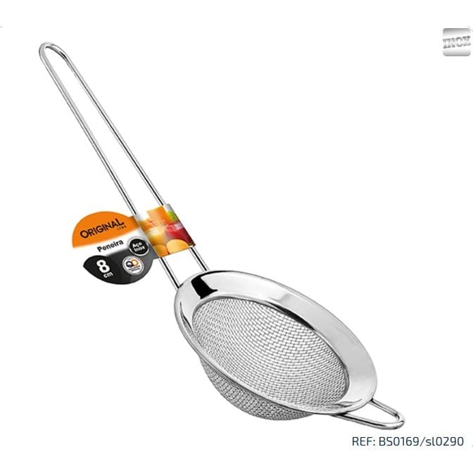 Peneira coador de metal inox 20,5X8CM SLO290D