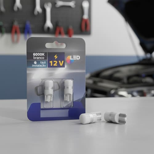 Par De Lâmpadas Led T10/w5w Pingo Branco Shocklight Oferta