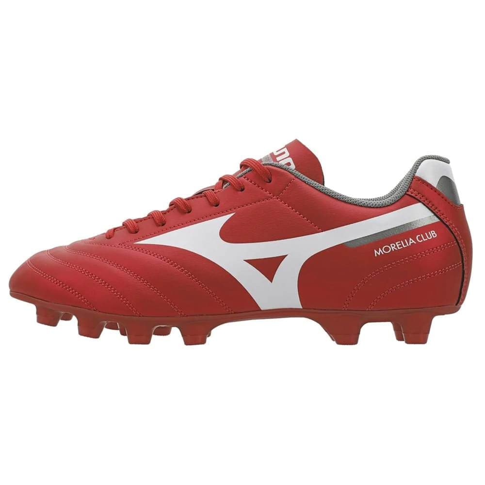 Chuteira Mizuno Campo Morelia Club Vermelho/Branco Oficial + NF
