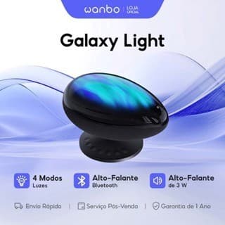 Wanbo Projetor De Luz Galáxia Alto-falante Bluetooth de 3 W 4 Modos de Ruído Branco Portátil LED  Lâmpada Decorativa