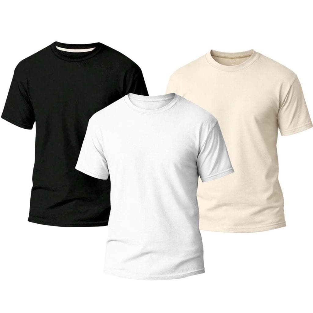 Kit 3 Camisetas Masculina Algodão Básica Casual Gola Redonda