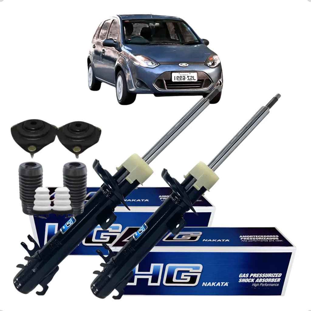 Par Amortecedor Dianteira + Kit Batente Coxim Fiesta Zetec