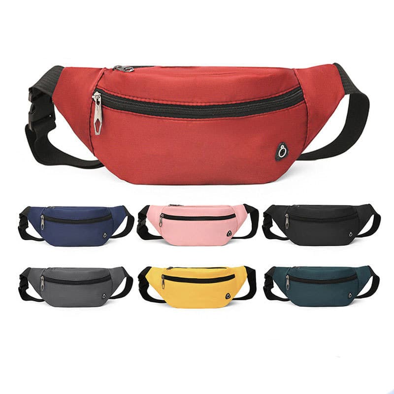 Bolsa esportiva para trabalho ao ar livre, bolsa de cintura feminina com zíper de três camadas, bolsa de peito Diagonal,