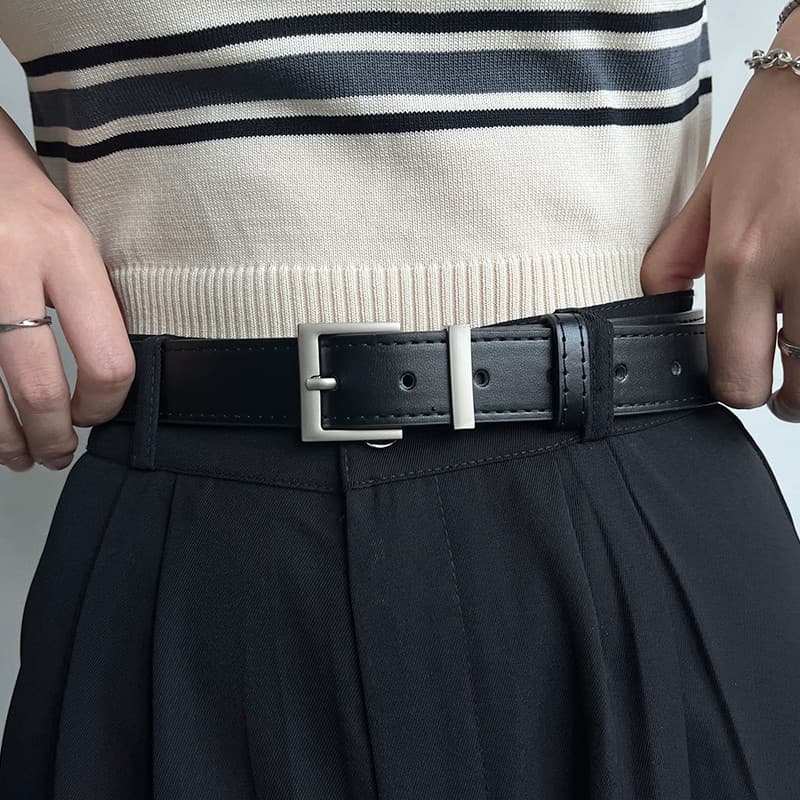 2025 novo estilo pino fivela masculino feminino cinto largo All-Match decorativo combinando Jeans cinto preto jovens na