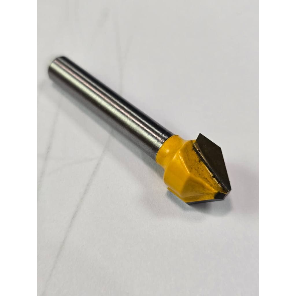 Fresa V 90° Ponta 2.5mm Haste 6mm Para Dobrar Vincar ACM CNC