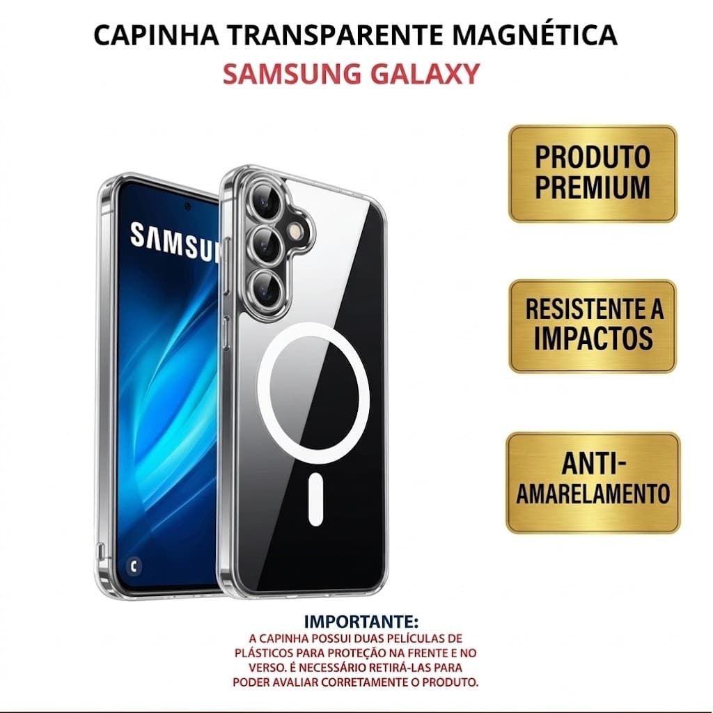 Capa MagSafe Samsung S26 S25 S24 Ultra Plus Acrílica Premium