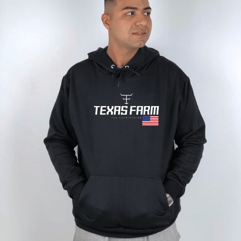 Blusa de frio Texasfarm unissex Moletom masculino e feminino blusa de frio inverno com capuz country