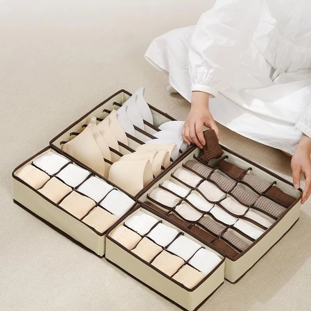 Organizador Gaveta Kit 4 Unidades Colmeia Roupa Íntima Meia Dobrável Divisória Closet