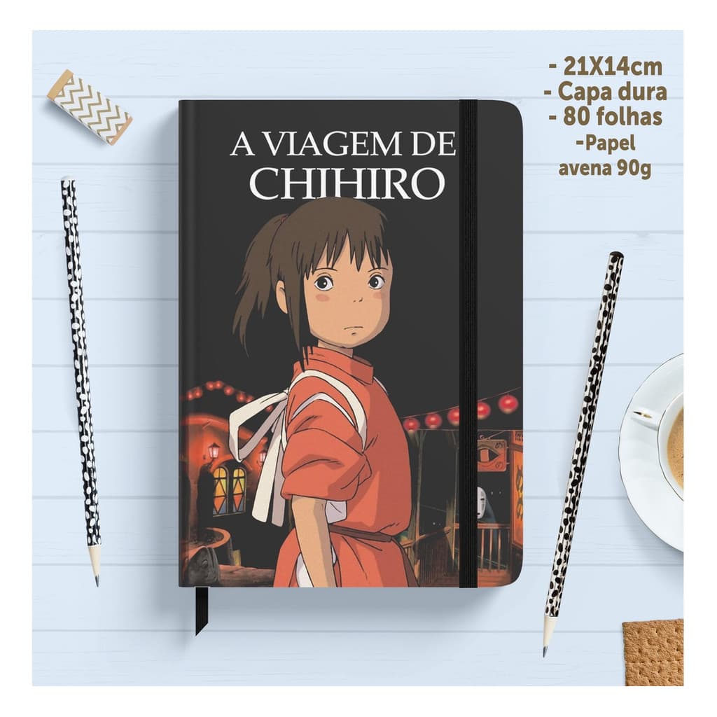 Caderno Sketchbook capa dura caderno de desenho A VIAGEM DE CHIHIRO A5
