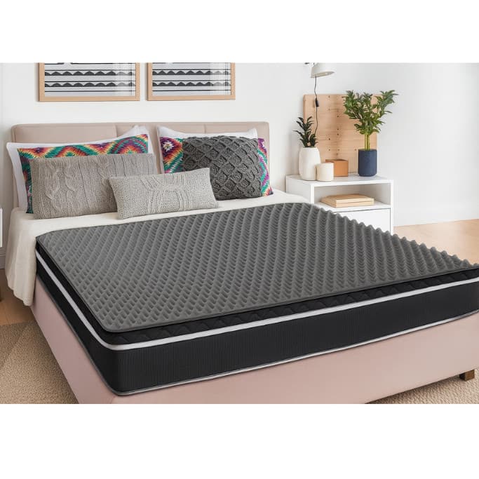 Colchão Massageador Pillow Casca De Ovo Anti-escaras Caixa De Ovo Casal Cinza 188x138 Ortobom
