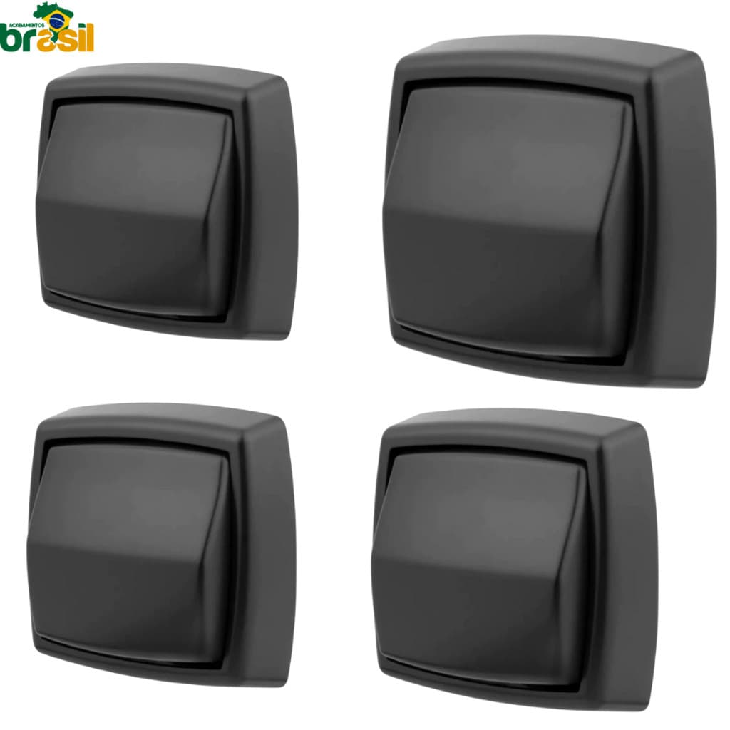 Kit 4 Acabamentos Válvula Descarga Hydra Max Deca Docol Preto Luxo Lavabo Banheiro Premium