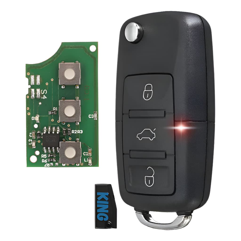 Chave Canivete Volkswagen Gol G2 G3 G4 3 Botões + Chip