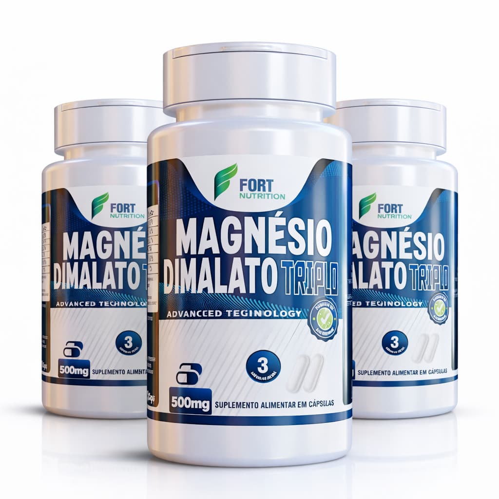 Trio de Magnésio – Dimalato 120 Cápsulas Suplemento Composto Mais Disposição