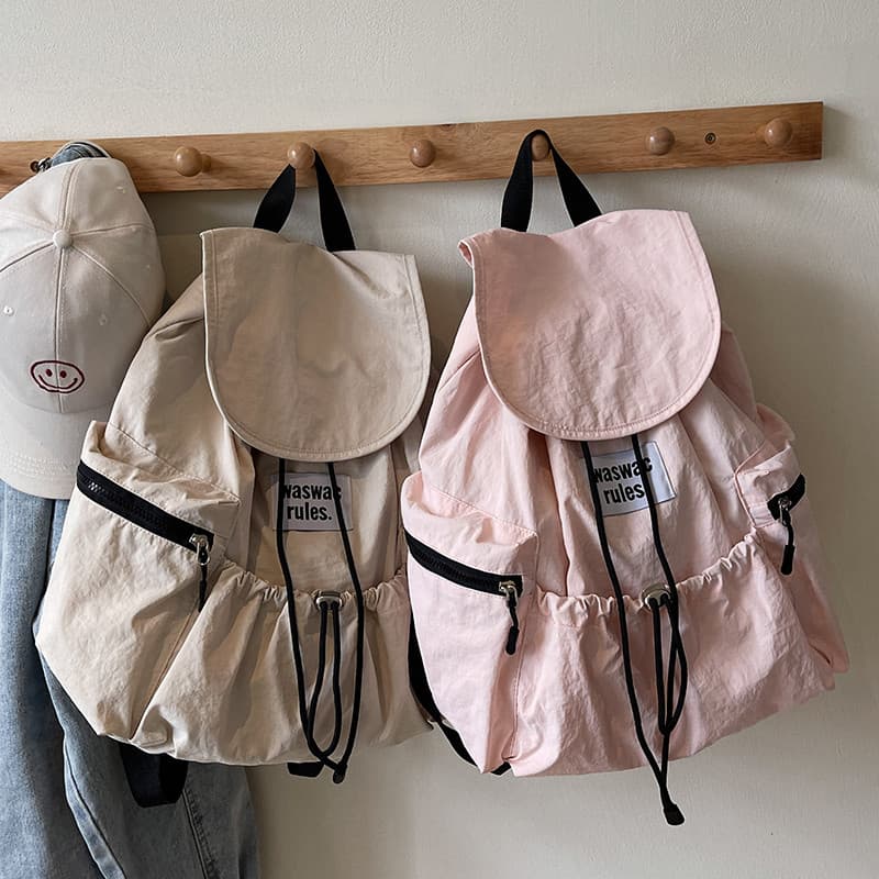 Luz Casual estilo preguiçoso 2025 novo estilo mochila com cordão xadrez mochila com vários bolsos mochila escolar