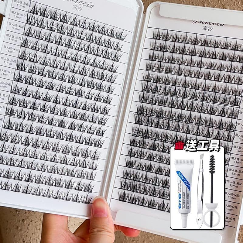 Feixi preguiçoso trilogia cílios postiços livro único Cluster inteiro feminino simulação Natural cílios inferiores pena