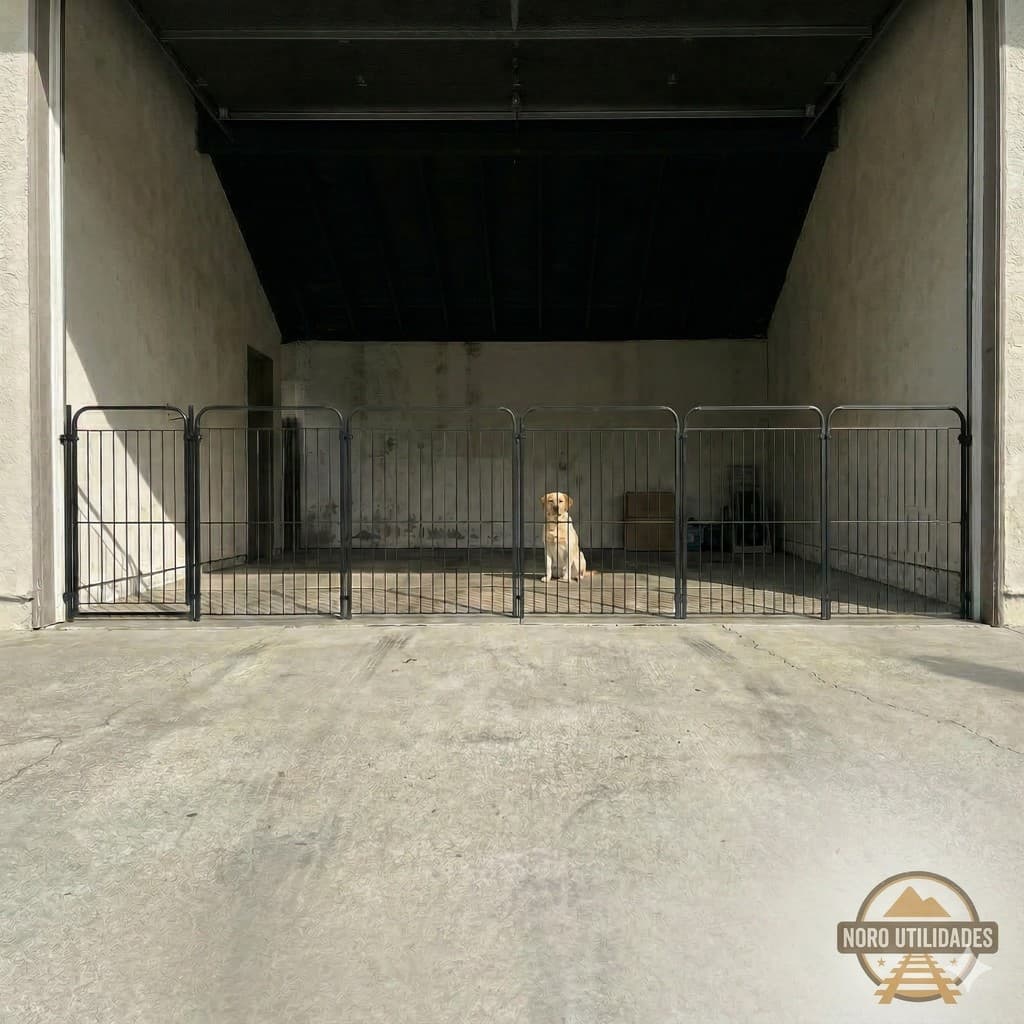 Cercado Pet Açomix 5 Painéis 82cm Altura 4,03m Largura Metal Dobrável Leve Seguro C/ Portão P/ Cães