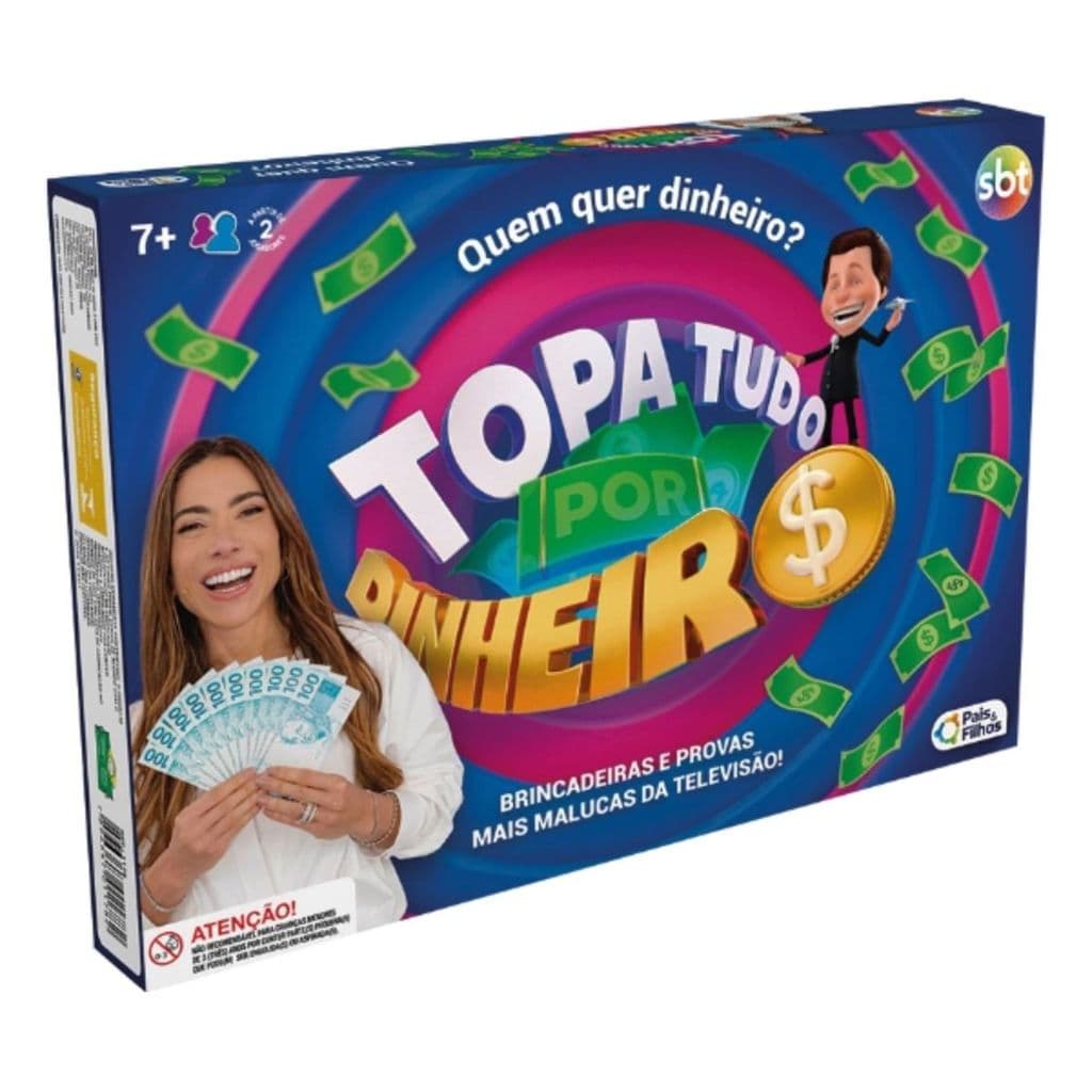 Jogo Topa Tudo Por Dinheiro Oficial Licenciado SBT Provas Desafios  Estratégia Rapidez Tabuleiro