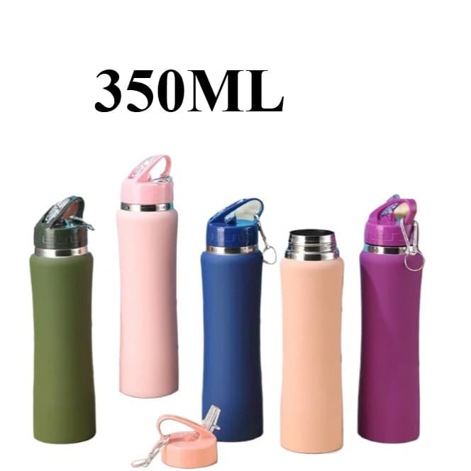 Garrafa Térmica Inox 350ml com Bico, Canudo e Chaveiro – Bebidas Frias ou Quentes por Mais Tempo!
