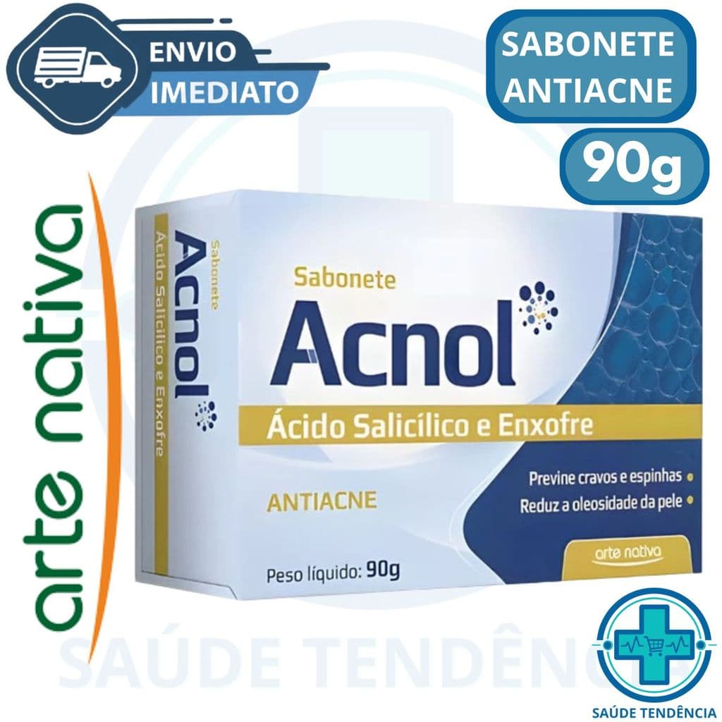 Sabonete Acnol Ácido Salicílico e Enxofre Antiacne 90g - Arte Nativa