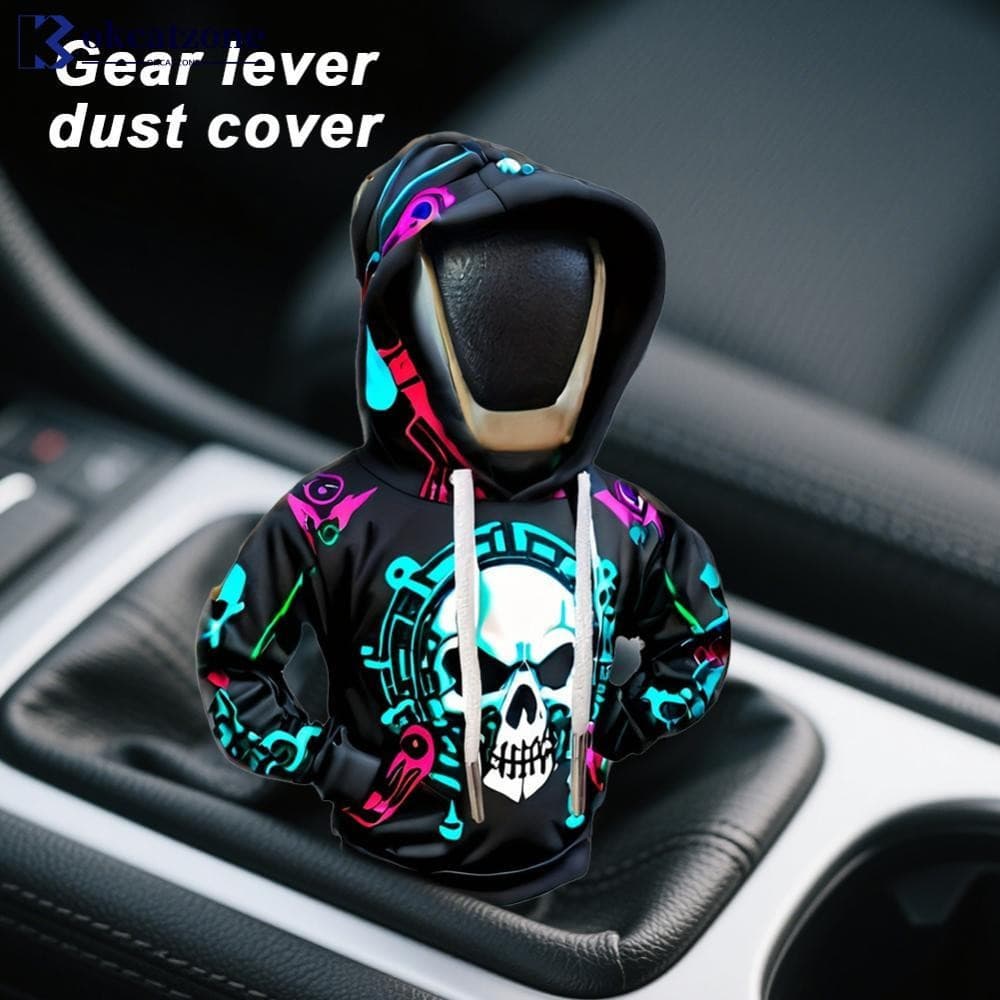OKCATZONE Capa Criativa para Alavanca de Câmbio de Carro com Design de Caveira, Pequeno Moletom com Capuz para Personali