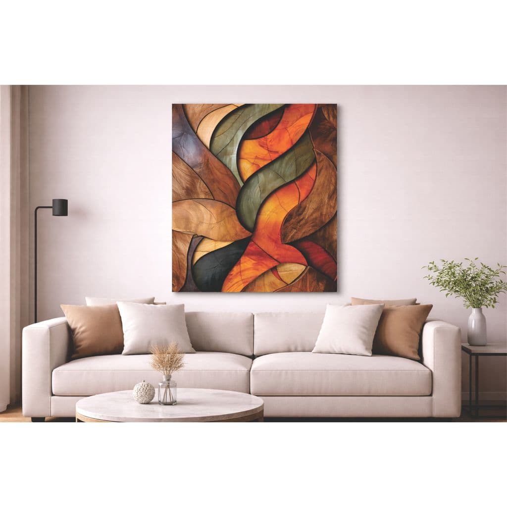 Quadro Decorativo 80x110cm Vitro Mosaico Madeira Decoração de Parede Hall Luxo Sala Quarto MDF vip