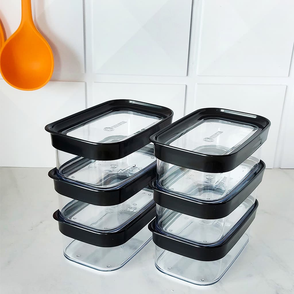 Kit 5 ou 6 Potes Herméticos de 450ml para Armazenamento de Alimentos Helsim