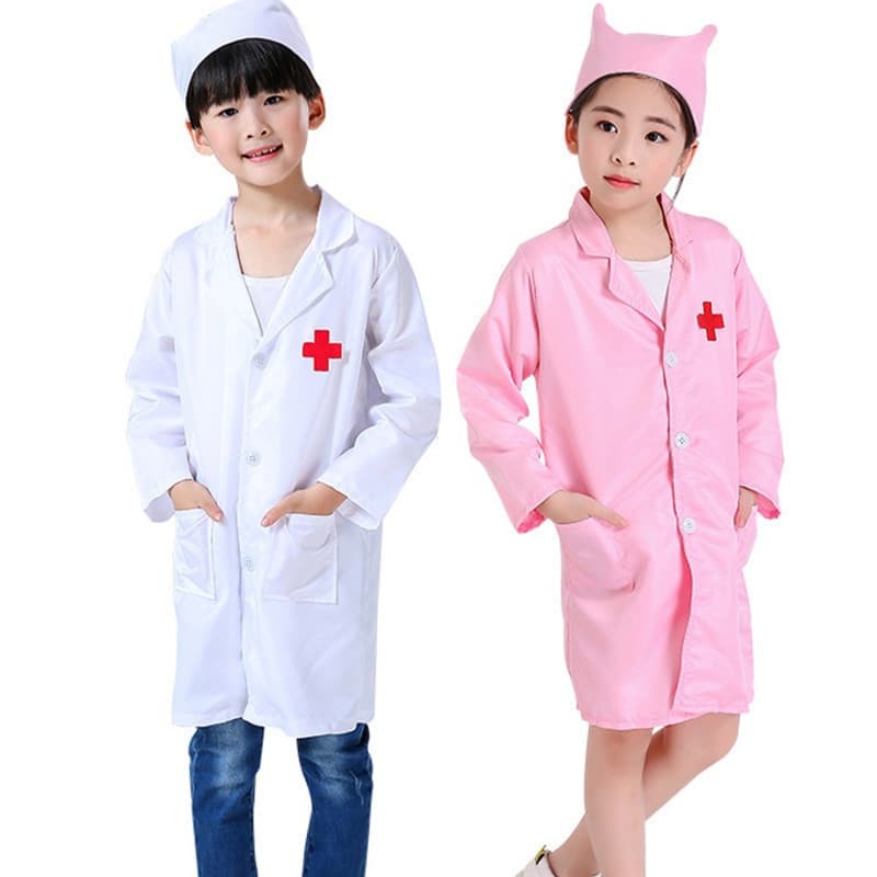 Conjunto De Fantasia De Desempenho Para Crianças , Médico , Enfermeira , Casaco Branco Cirúrgico , Traje De Dramatização