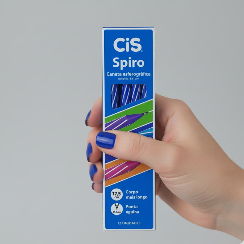 Caixa com 12 canetas azul spiro cis 07mm esferográficas boas escola escolar volta as aulas estudar